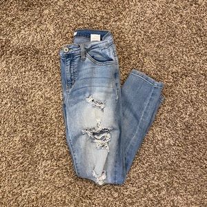 Destroyed light-wash jeans